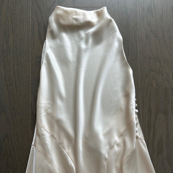 Reformation ROY Satin Wedding Dress Halter Gown - Fior Di Latte - with tags - 4 - Picture 7 of 14